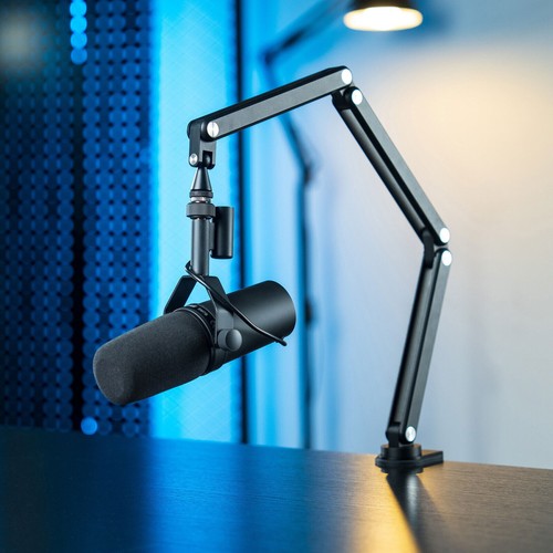 Microphone Arm Stand Black 360° Suspension Boom Scissor Mic Stand for Shure SM7B